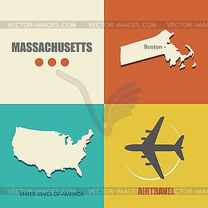 Massachusetts flat - vector image