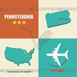 Pennsylvania flat - vector image