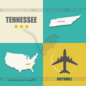 Tennessee flat - stock vector clipart