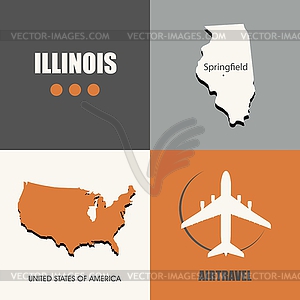 Illinois flat - vector clip art