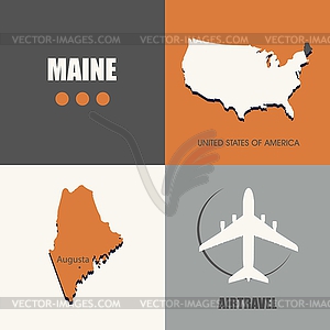 Maine flat - vector clip art