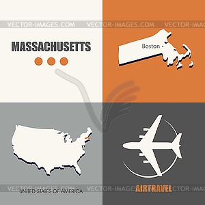 Massachusetts flat - vector image