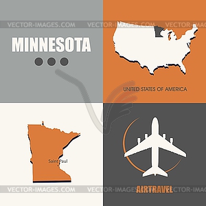 Minnesota flat - vector clip art