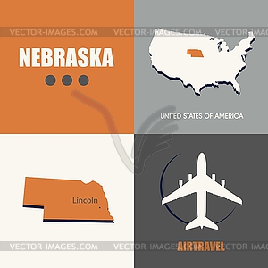 Nebraska flat - vector clipart