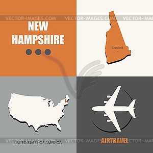 New Hampshire flat - vector EPS clipart