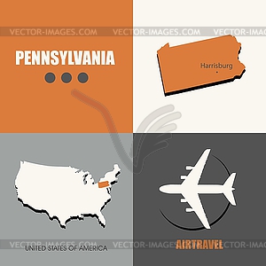 Pennsylvania flat - vector image