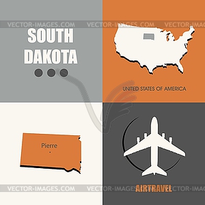 South Dakota flat - vector image