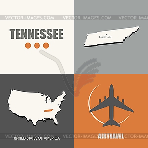 Tennessee flat - stock vector clipart