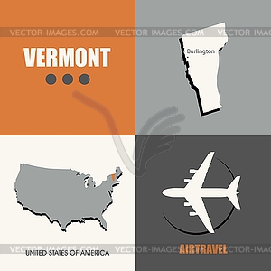 Vermont flat - vector clipart