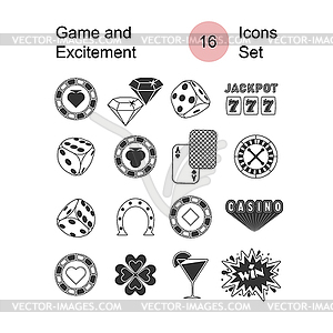 Set casino icons - vector clipart