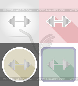 Dumbbell flat icons - color vector clipart