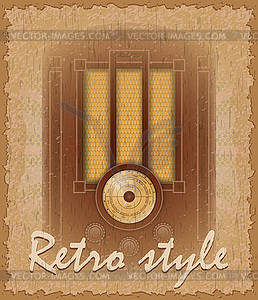 Retro style poster old radio - vector clipart / vector image