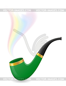 Smoking pipe with rainbow smoke attribute of st - vector clipart