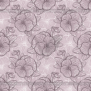 Seamless pattern with pansy - vector image