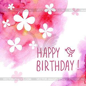 Watercolor greeting card - vector clipart