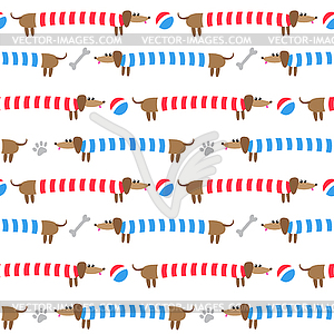 Seamless pattern with dachshunds - vector clipart
