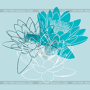 Floral background with water lily - vector clip art