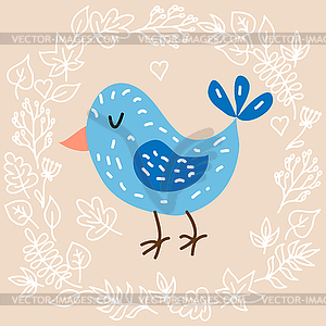 Cute bird - stock vector clipart