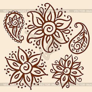 Floral decorative elements - vector image