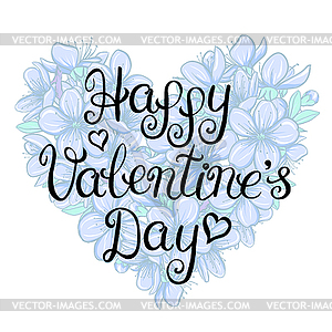 Valentines day vintage lettering background - vector clipart