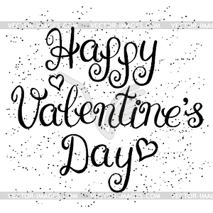 Valentines day vintage lettering background - vector image