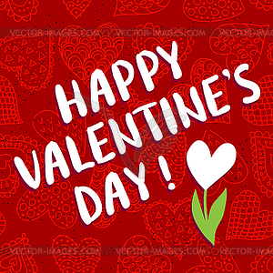 Valentine`s day greeting card - vector clipart