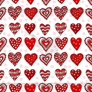 Seamless pattern with hearts - vector image