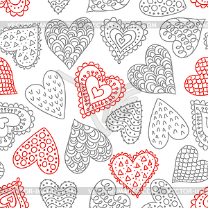 Seamless pattern with hearts - vector clipart