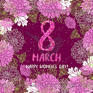 8 March greeting card - vector clipart