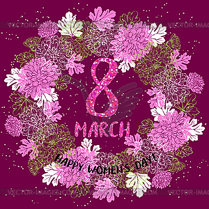 8 March greeting card - vector clip art