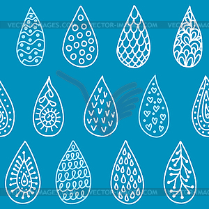 Water drops seamless pattern - vector clipart