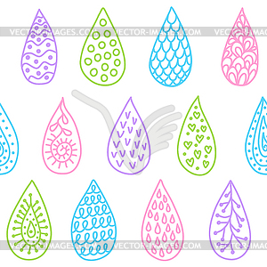 Water drops seamless pattern - vector image