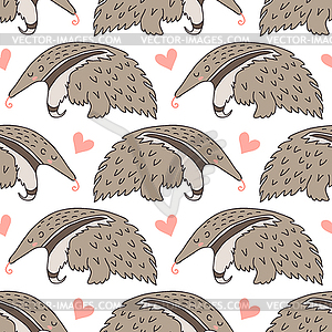 Cute sleeping anteater - vector clipart