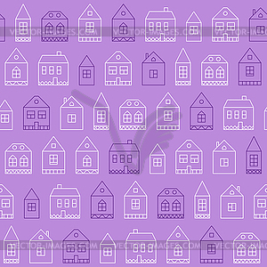 Abstract background with doodle houses - vector clip art