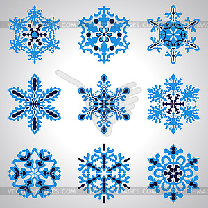 Blue Snowflakes - vector clipart / vector image