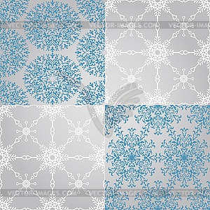 Seamless Patterns with Snowflakes, - vector image