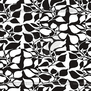 Seamless Black and White Floral Wallpaper - vector clipart