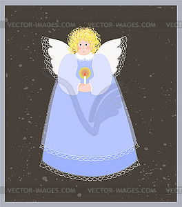 Christmas angel with candle - vector image