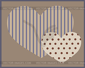 Декоративные сердца. День Святого Валентина открытки - стоковое векторное изображение