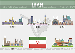 Cities in Iran - vector image