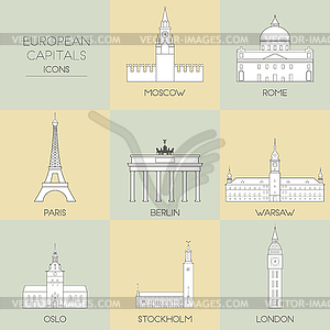 European capitals - vector clipart