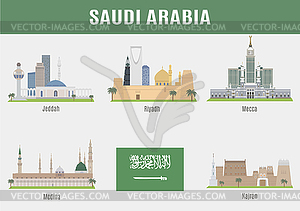 Cities in Saudi Arabia - vector clipart