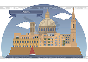 Валлетта, Мальта - графика в векторном формате