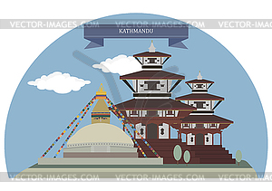 Kathmandu, Nepal - vector image