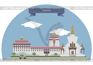 Thimphu, Bhutan - vector image