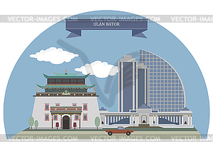 Улан-Батор, Монголия - иллюстрация в векторе