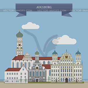 Augsburg, city in Germany - vector image