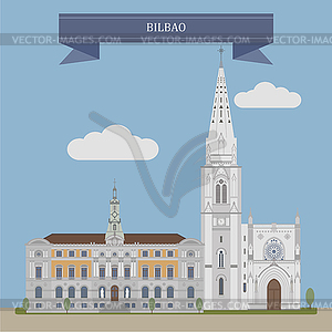 Бильбао, Испания - рисунок в векторном формате