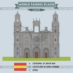 Собор Лас-Пальмас-де-Гран-Канария, Испания - векторное графическое изображение