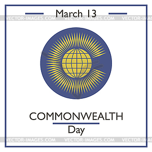 Commonwealth Day, March 13 - vector image